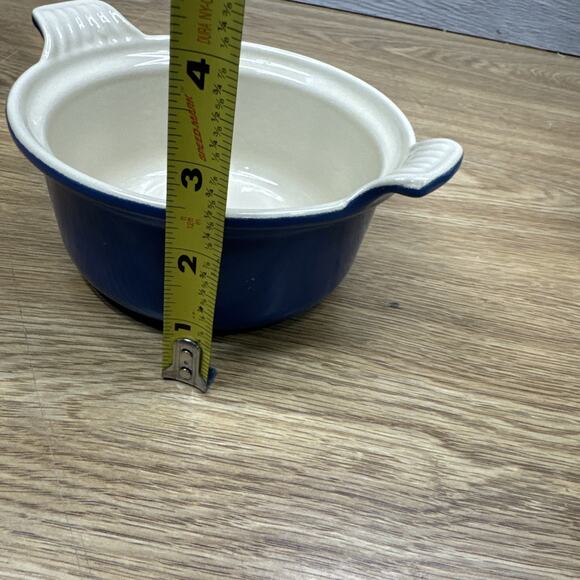 Le Creuset Mini Fondue Set 0.4L 0.4qt Blue Cast Iron - Picture 9 of 9